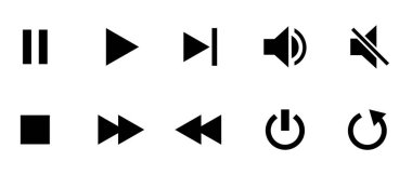 simge çokluortam ses seyrüsefer düğmeleri