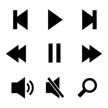 simge çokluortam ses seyrüsefer düğmeleri