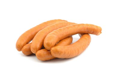 Beyaz arkaplanda sosis