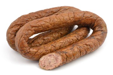 Beyaz arkaplanda sosis