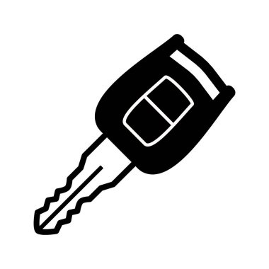 Beyaz arka plan üzerinde araba anahtar simgesi