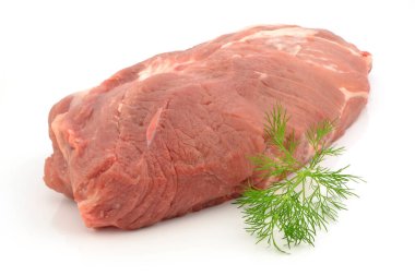 Beyaz arka planda domuz boynu