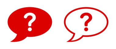 Soru işareti ile sohbet simgesi