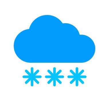 Beyaz arkaplanda bulut ve kar simgesi