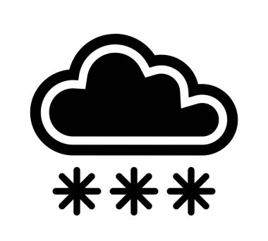 Beyaz arkaplanda bulut ve kar simgesi