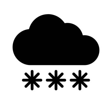 Beyaz arkaplanda bulut ve kar simgesi