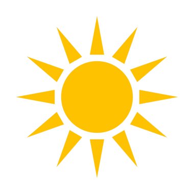 Beyaz arkaplanda güneş simgesi