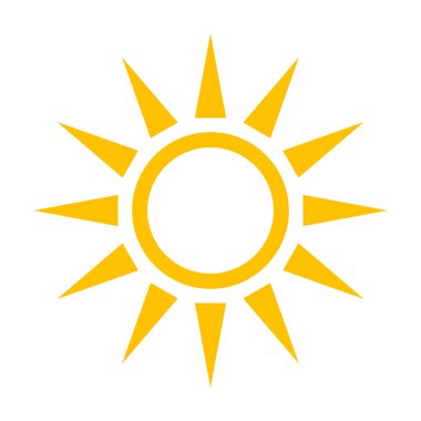 Beyaz arkaplanda güneş simgesi