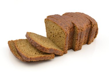 Beyaz arkaplanda toptan ekmek