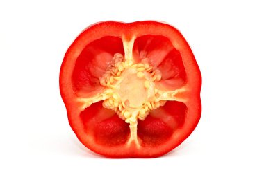 Beyaz arkaplanda kırmızı biber