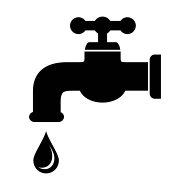 Beyaz arka plan üzerinde musluk simgesi