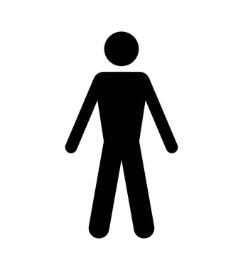 Beyaz arkaplanda erkek simgesi