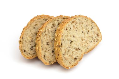 Beyaz arkaplanda ekmek