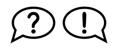 Ünlem işareti ve soru işareti olan sohbet simgesi