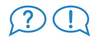 Ünlem işareti ve soru işareti olan sohbet simgesi