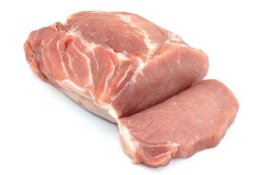 Beyaz arka plan üzerinde izole pork loin