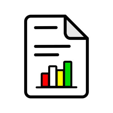 beyaz arkaplanda grafik simgesine sahip belge
