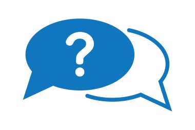 Soru işareti ile sohbet simgesi