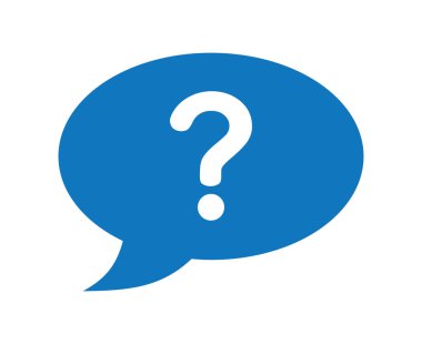 Soru işareti ile sohbet simgesi