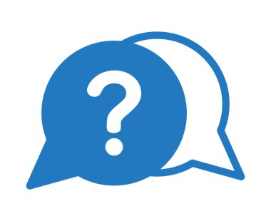 Soru işareti ile sohbet simgesi