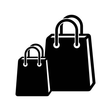 Beyaz arkaplanda alışveriş poşeti simgesi
