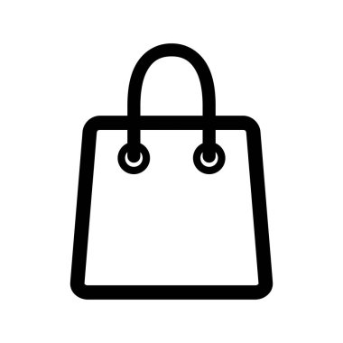 Beyaz arkaplanda alışveriş poşeti simgesi