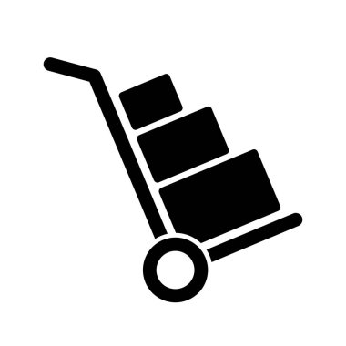 Beyaz arkaplanda yük arabası simgesi