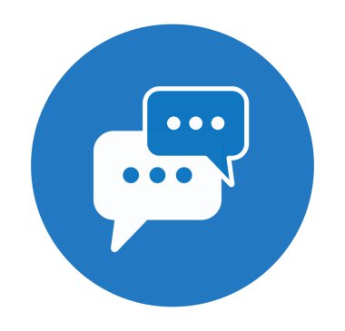 Beyaz arkaplanda sohbet simgesi