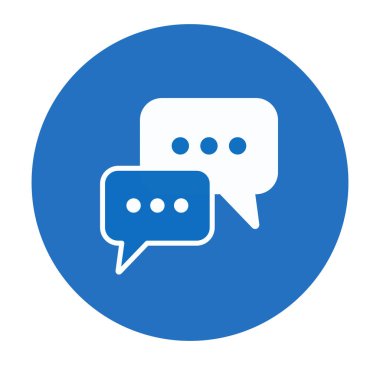 Beyaz arkaplanda sohbet simgesi