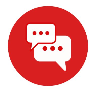 Beyaz arkaplanda sohbet simgesi