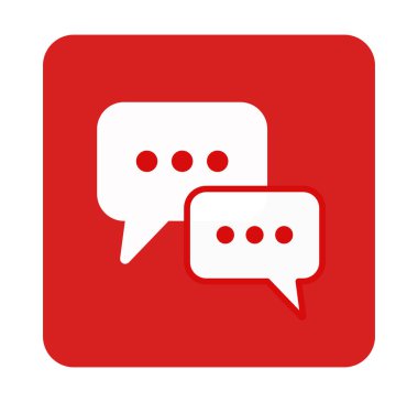 Beyaz arkaplanda sohbet simgesi