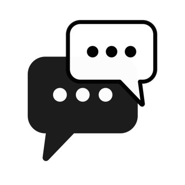 Beyaz arkaplanda sohbet simgesi