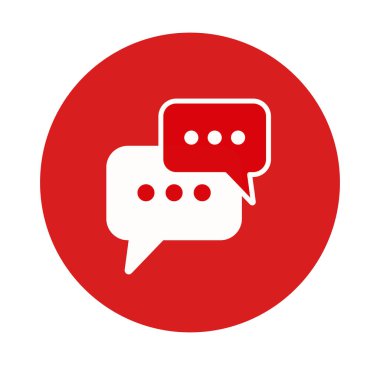 Beyaz arkaplanda sohbet simgesi