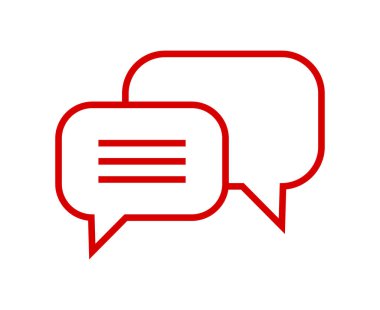 Beyaz arkaplanda sohbet simgesi