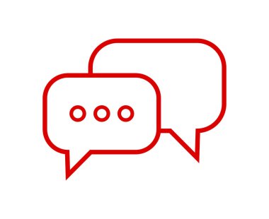 Beyaz arkaplanda sohbet simgesi