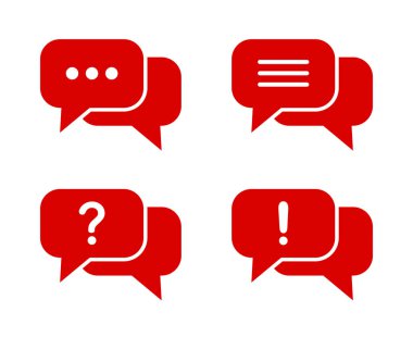 Beyaz arkaplanda sohbet simgesi