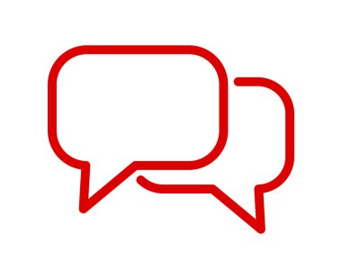 Beyaz arkaplanda sohbet simgesi