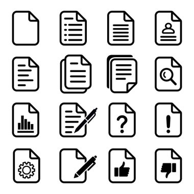 Beyaz arkaplan üzerindeki belge simgesi