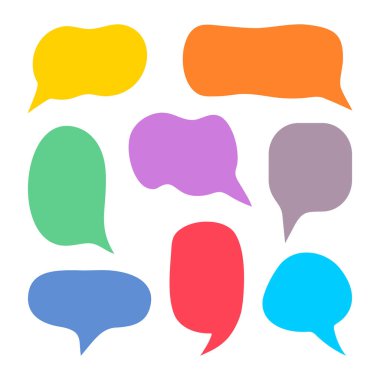 beyaz zemin üzerine konuşma balonu simgeler