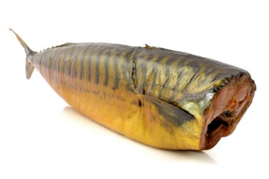 Beyaz bir arka planda uskumru füme