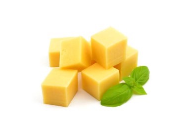 Beyaz arkaplanda peynir