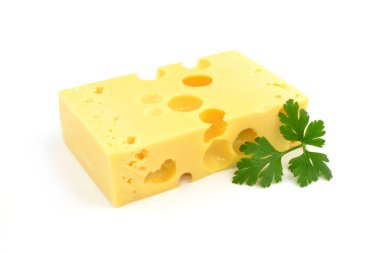 Beyaz arkaplanda peynir
