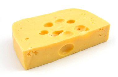 Beyaz arkaplanda peynir