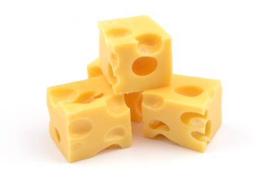 Beyaz arkaplanda peynir