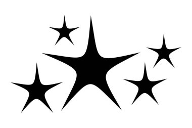 Beyaz arkaplanda yıldız simgeleri