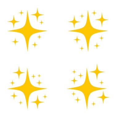 Beyaz arkaplanda yıldız simgeleri