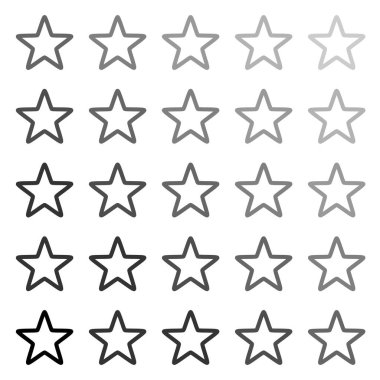 Beyaz arkaplanda yıldız simgeleri