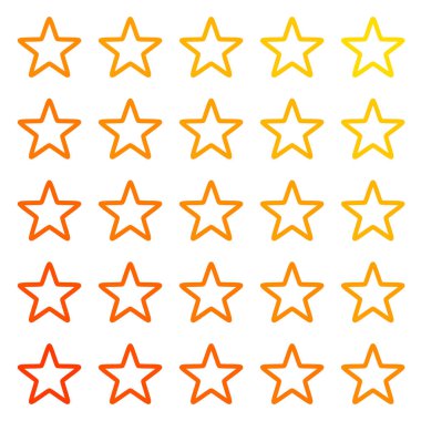 Beyaz arkaplanda yıldız simgeleri