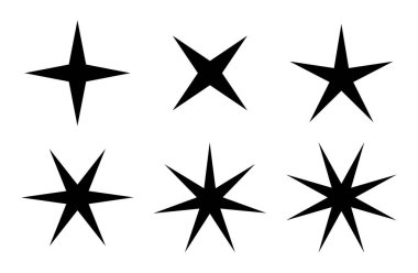 Beyaz arkaplanda yıldız simgeleri