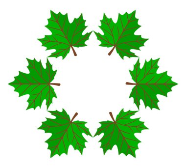 Beyaz arkaplanda akçaağaç yaprağı simgesi